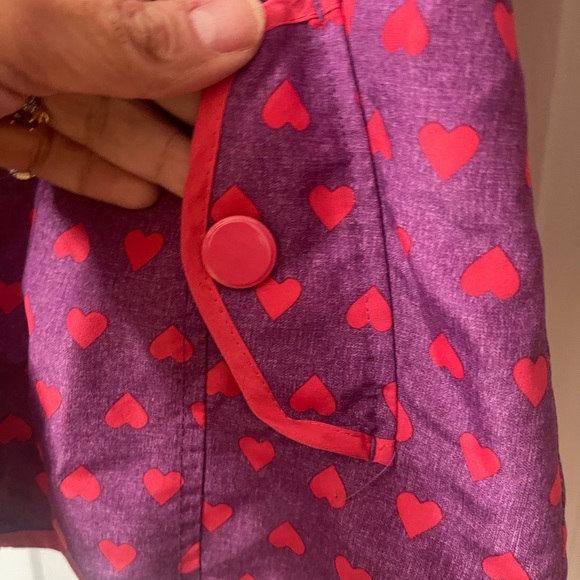 London Fog Girl Hooded Jacket Purple and Pink Hearts London Fog Girls Size 5 - Picture 3 of 8